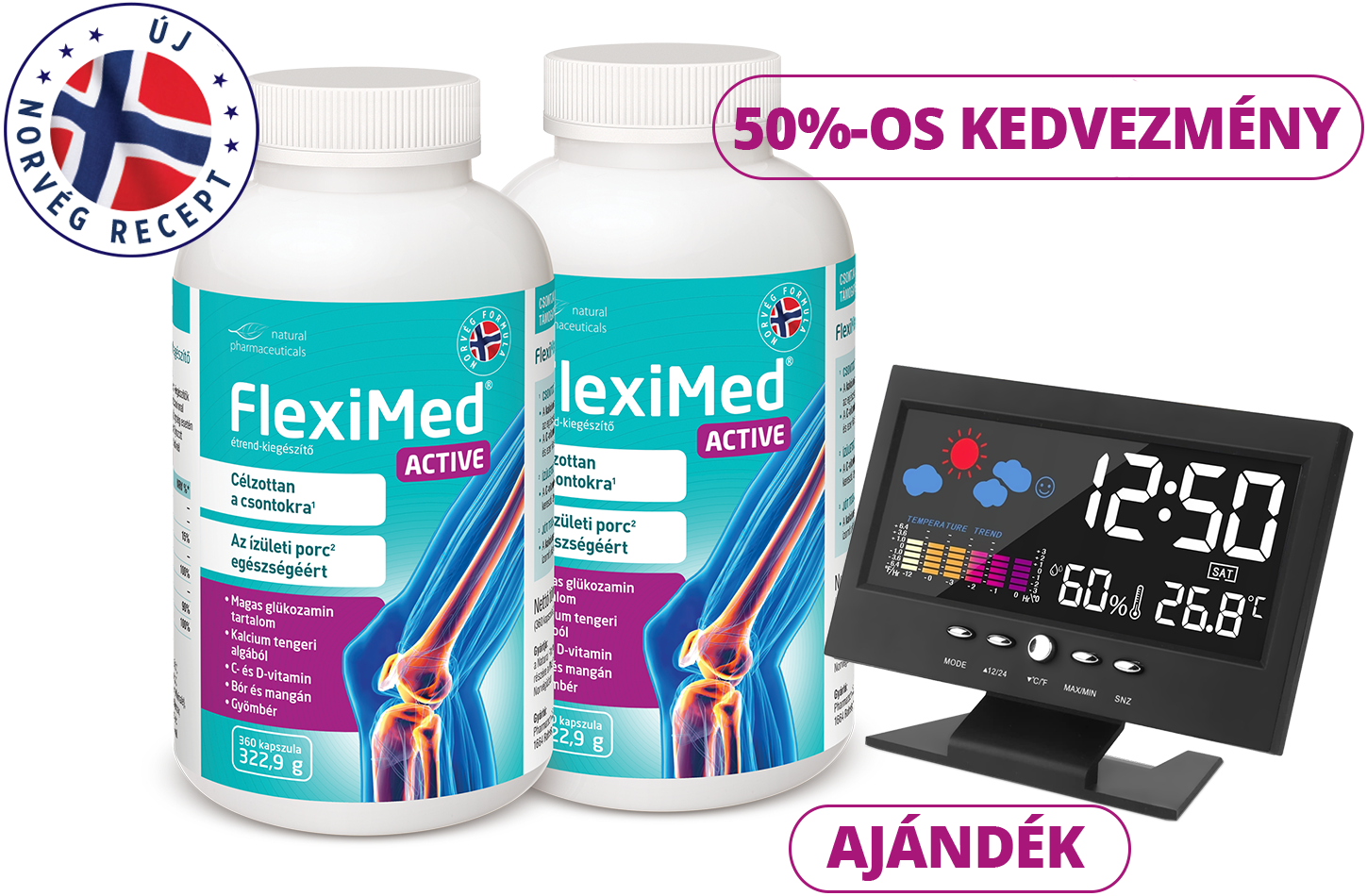FlexiMed® Active éves készlet multifunkciós meteorológiai állomás ajándékkal